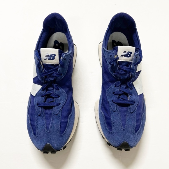 New Balance Mens Blue 327 Victory Blue White MS327GA Suede  display picture 3
